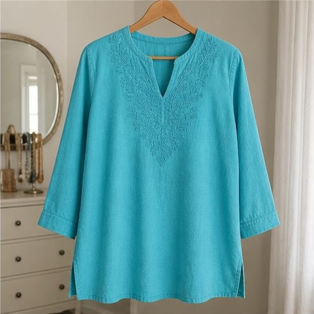 Taupe Tie Neck Blouse
